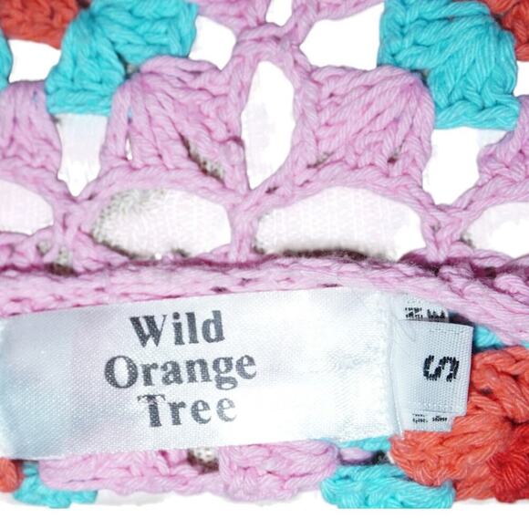 Wild Orange Tree Crochet Granny Square Cardigan Sweater Women’s Small - Picture 6 of 7